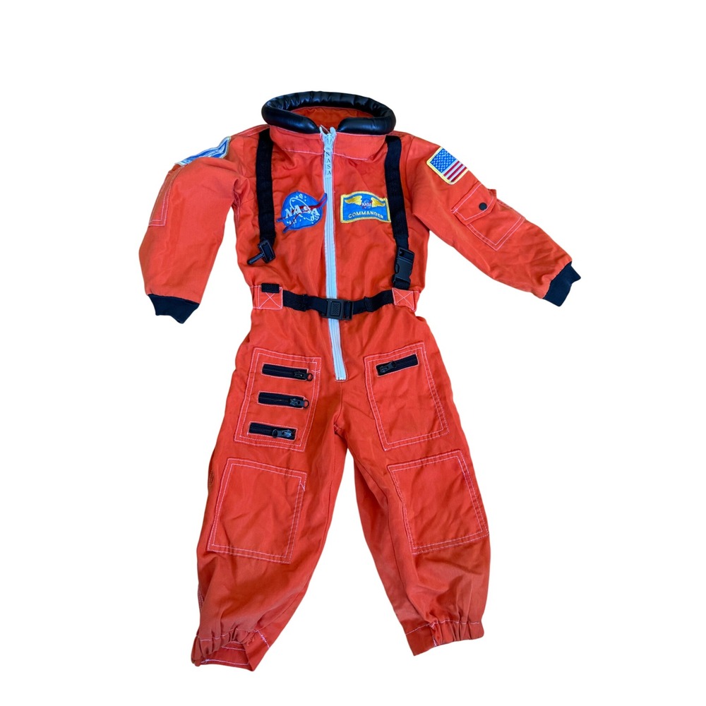 Aeromax Get Real Gear NASA Astronaut Flight Suit Kids Orange Size 2-3 Jumpsuit